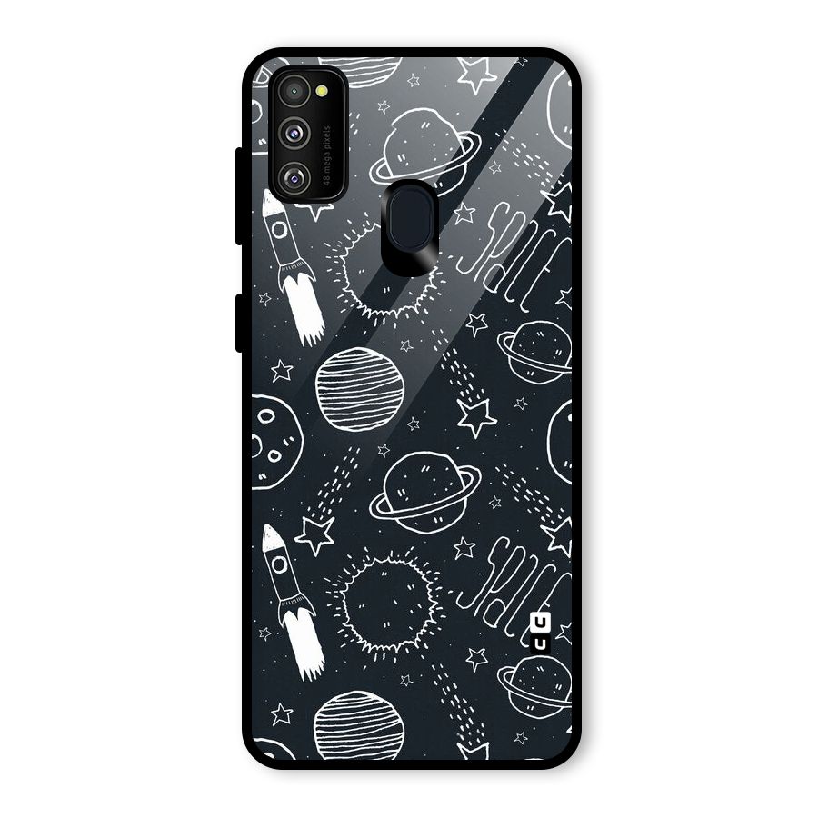 Just Space Things Glass Back Case for Galaxy M30s