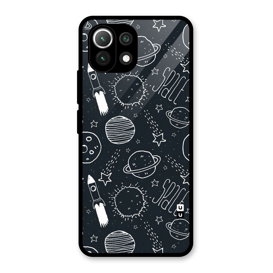 Just Space Things Glass Back Case for Mi 11 Lite NE 5G