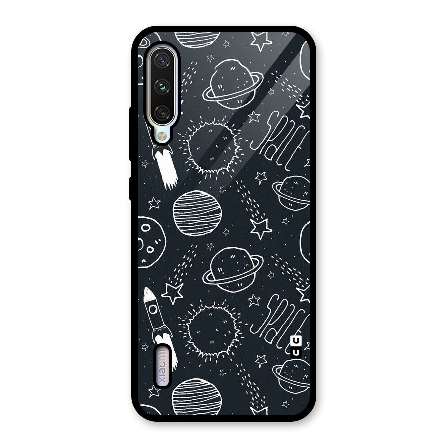 Just Space Things Glass Back Case for Mi A3
