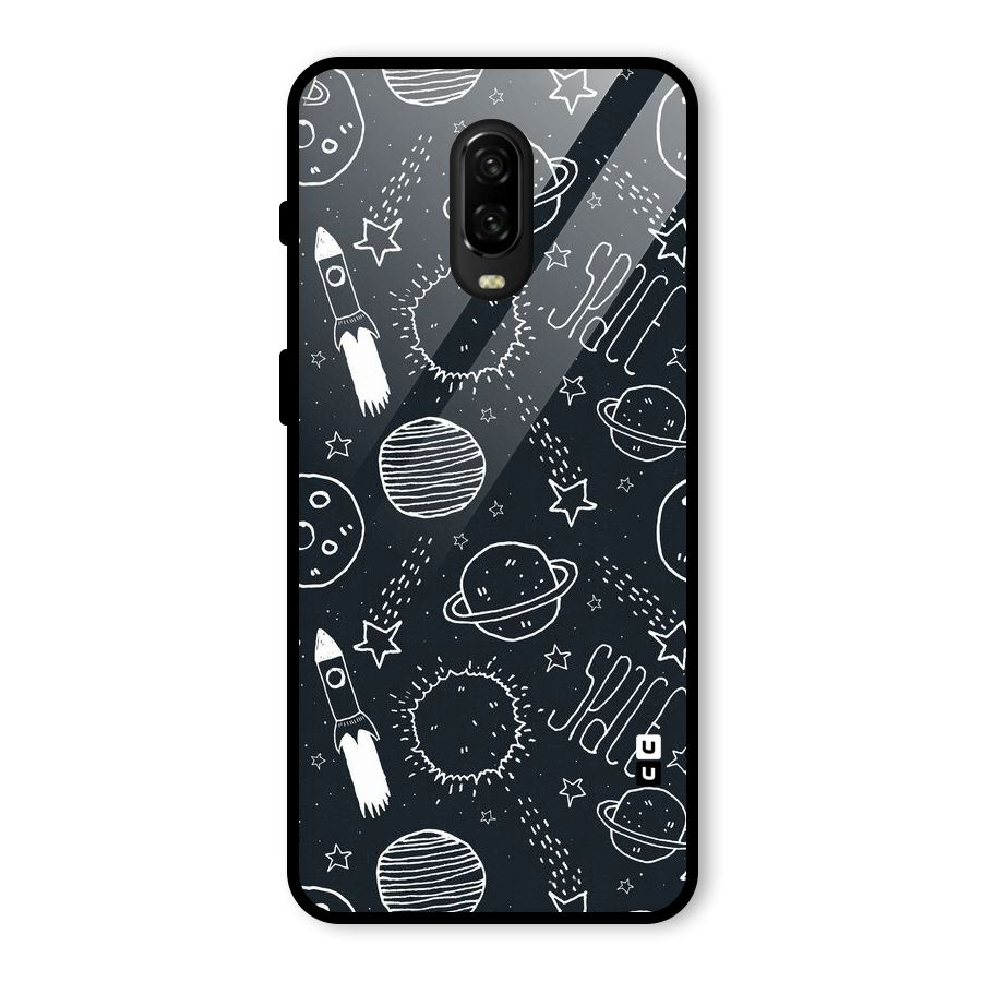 Just Space Things Glass Back Case for OnePlus 6T