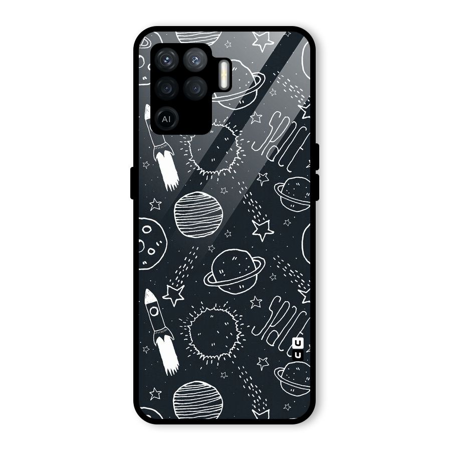 Just Space Things Glass Back Case for Oppo F19 Pro