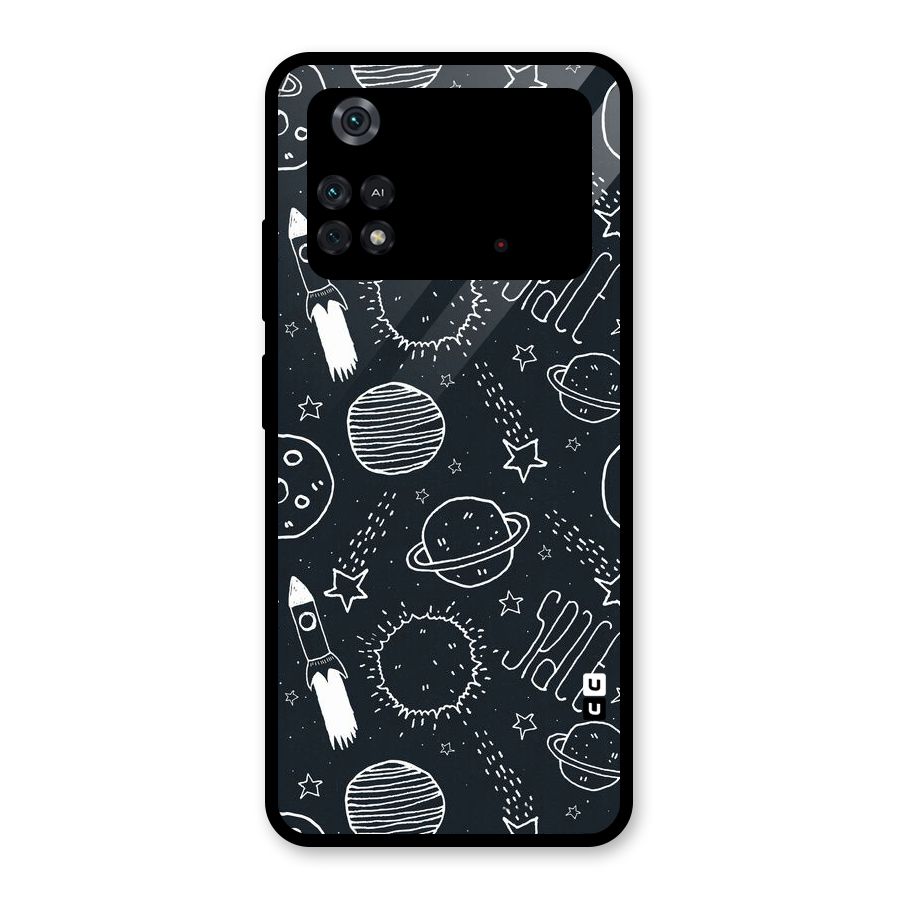 Just Space Things Glass Back Case for Poco M4 Pro 4G