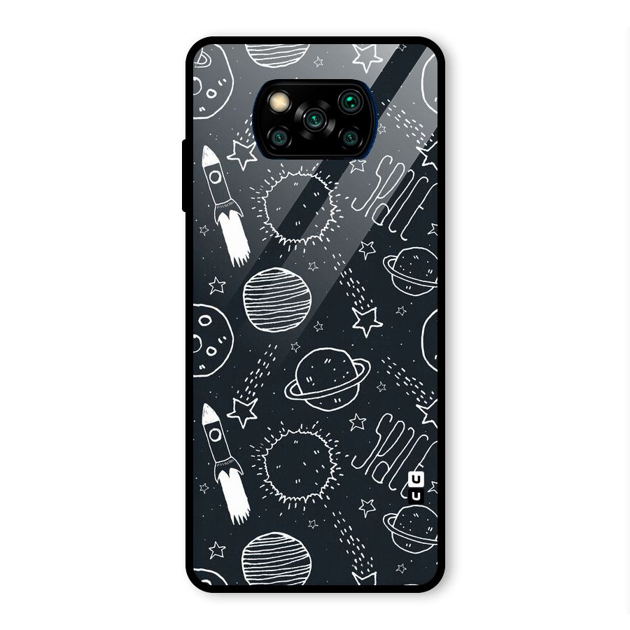 Just Space Things Glass Back Case for Poco X3 Pro
