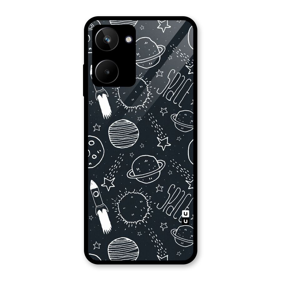 Just Space Things Glass Back Case for Realme 10