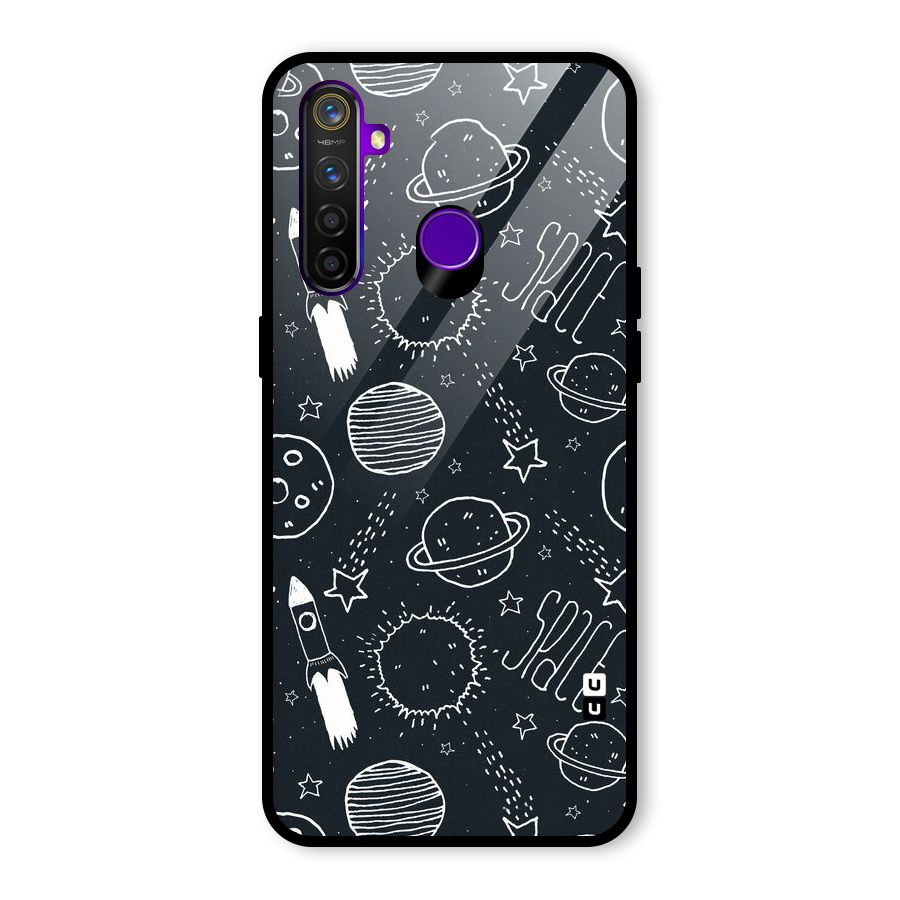 Just Space Things Glass Back Case for Realme 5 Pro