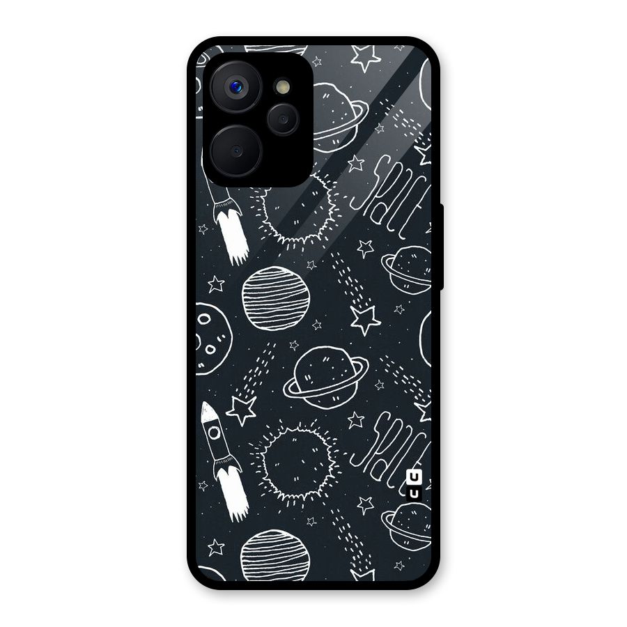 Just Space Things Glass Back Case for Realme 9i 5G