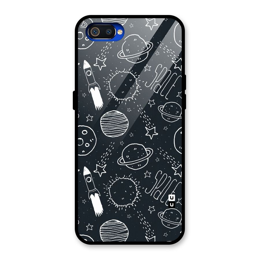 Just Space Things Glass Back Case for Realme C2