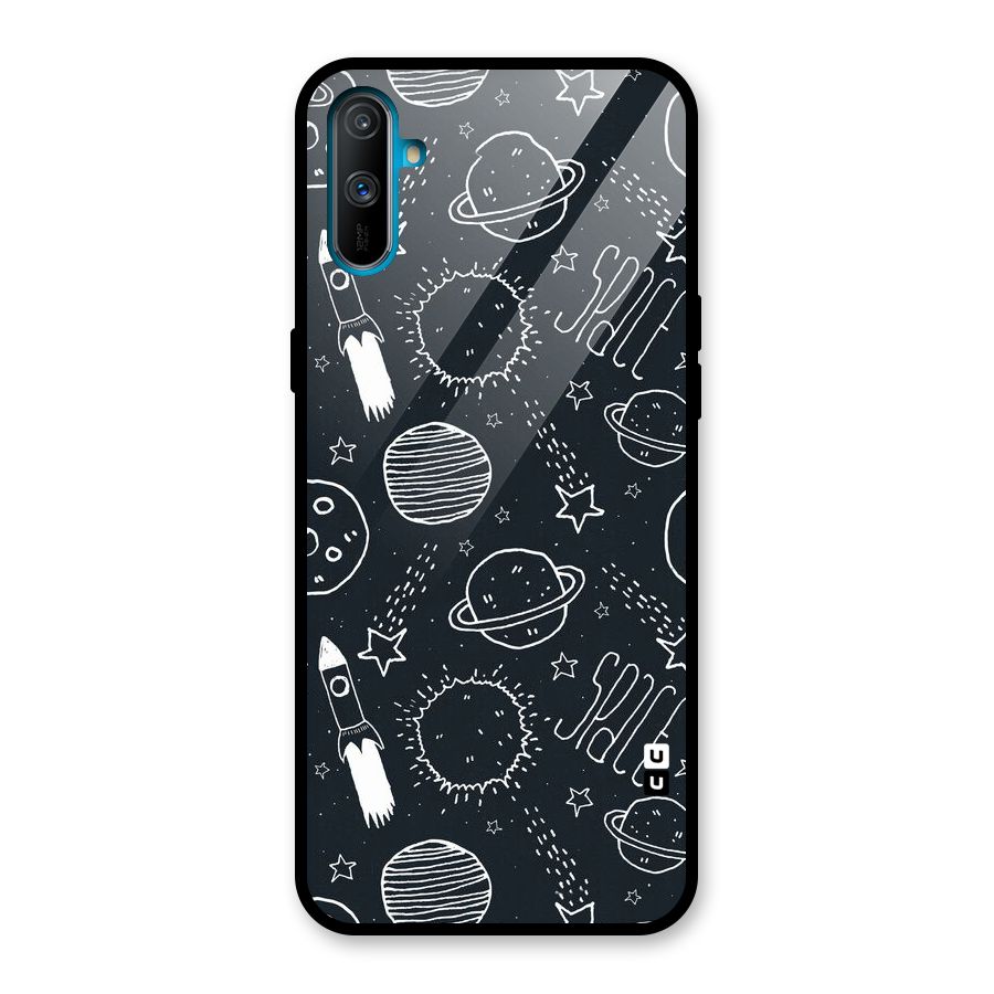 Just Space Things Glass Back Case for Realme C3
