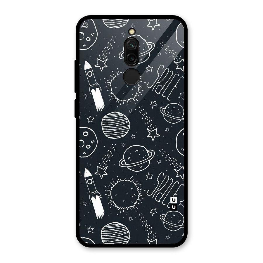 Just Space Things Glass Back Case for Redmi 8