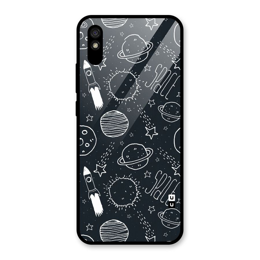 Just Space Things Glass Back Case for Redmi 9i
