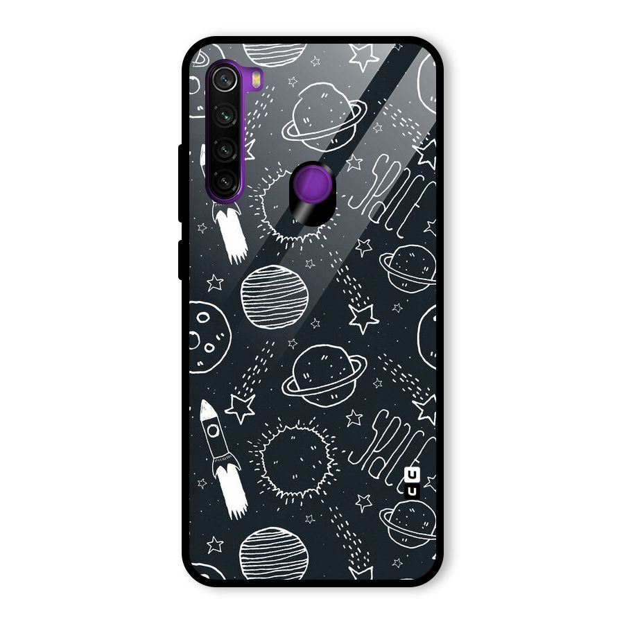Just Space Things Glass Back Case for Redmi Note 8