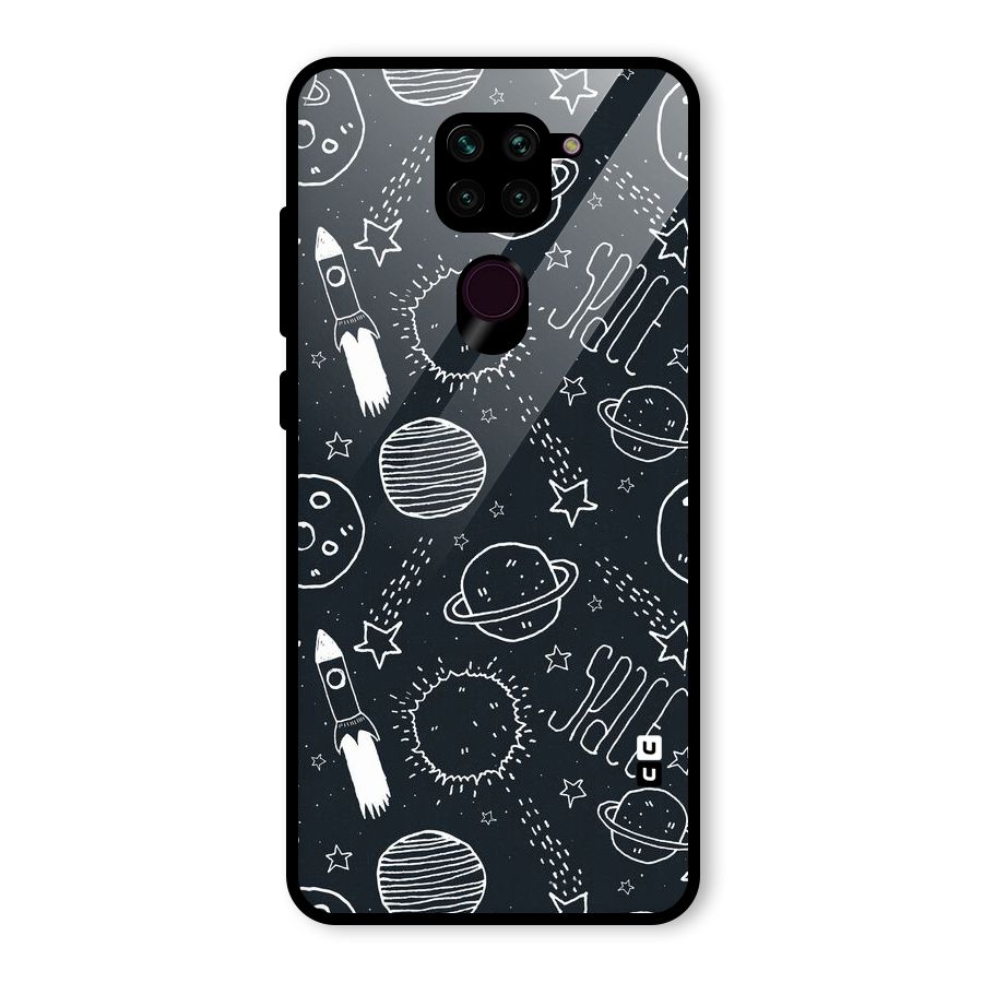 Just Space Things Glass Back Case for Redmi Note 9