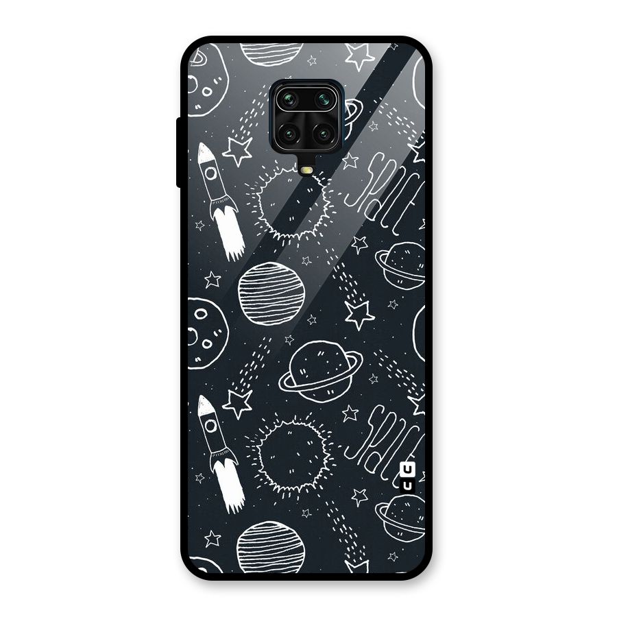 Just Space Things Glass Back Case for Redmi Note 9 Pro