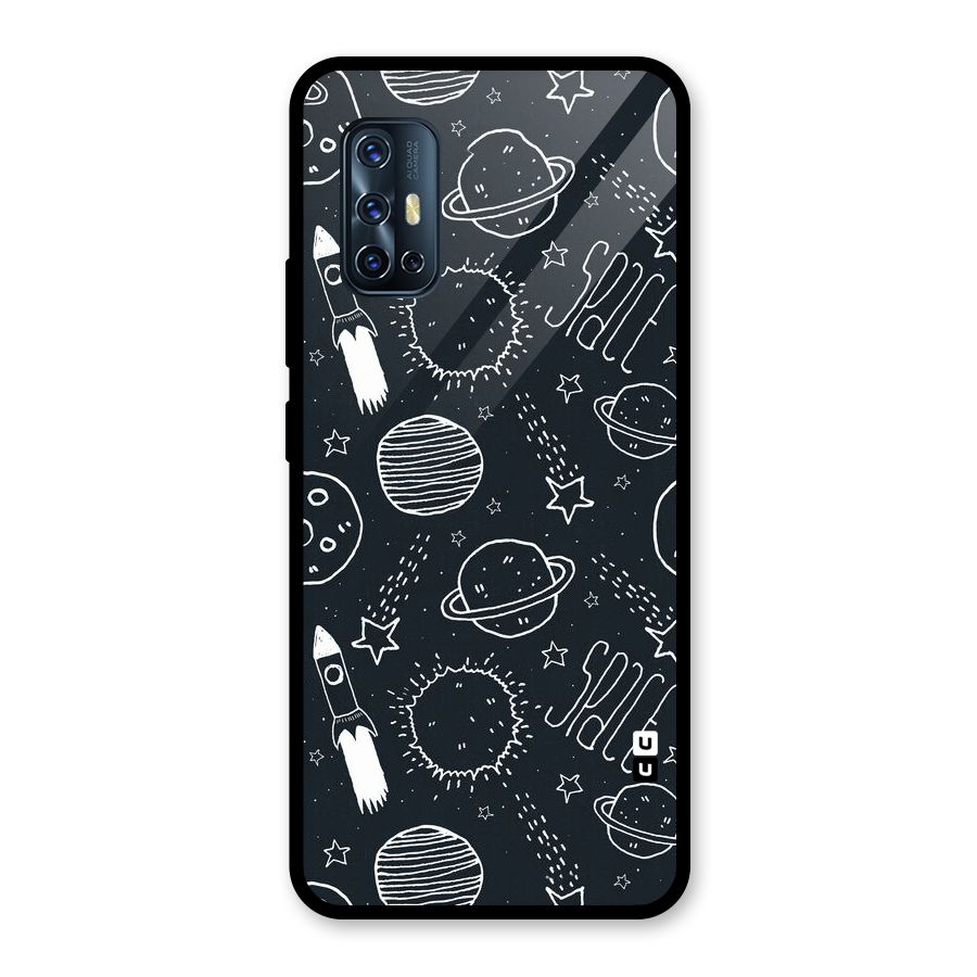 Just Space Things Glass Back Case for Vivo V17