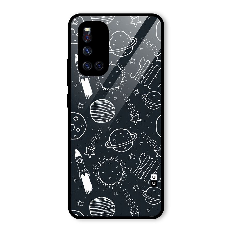 Just Space Things Glass Back Case for Vivo V19