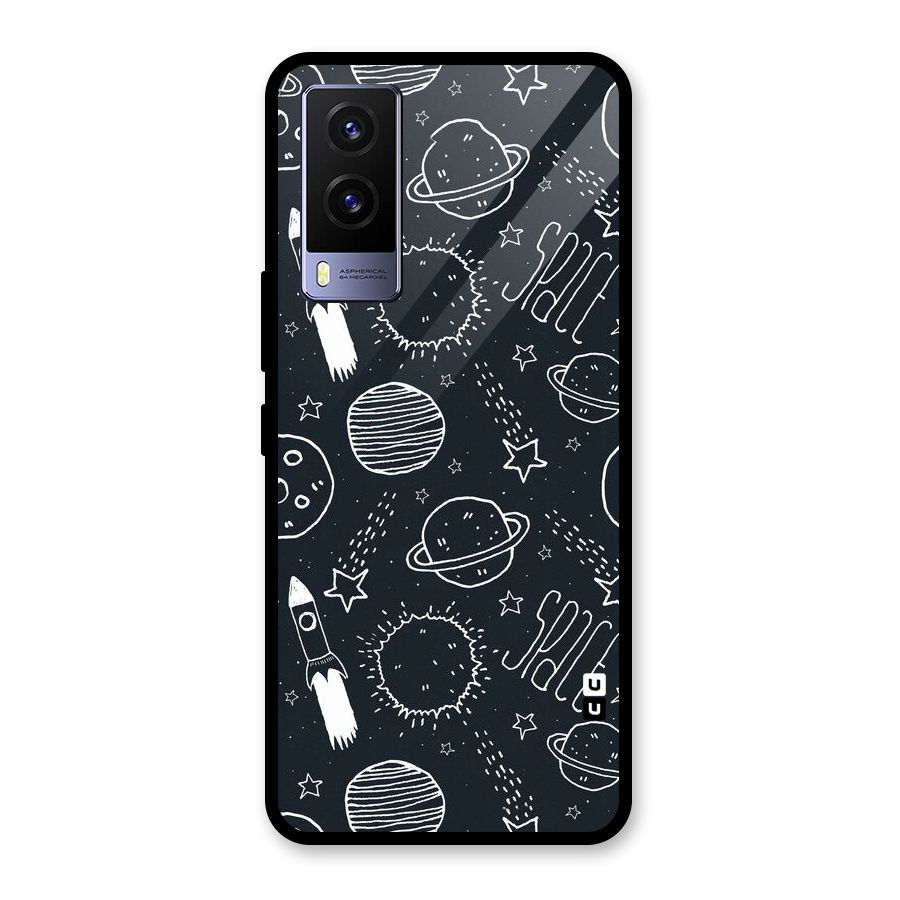 Just Space Things Glass Back Case for Vivo V21e 5G