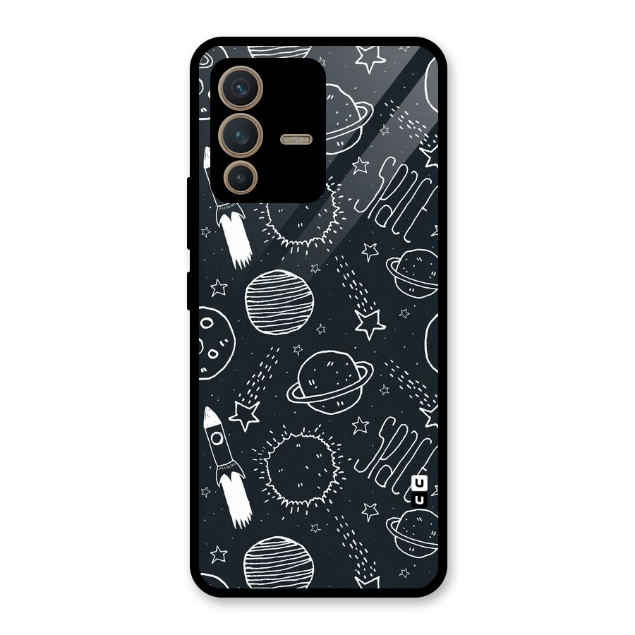 Just Space Things Glass Back Case for Vivo V23 5G