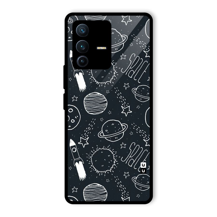 Just Space Things Glass Back Case for Vivo V23 Pro