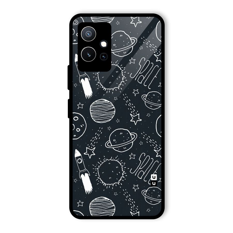 Just Space Things Glass Back Case for Vivo Y75 5G