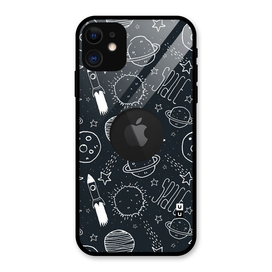 Just Space Things Glass Back Case for iPhone 11 Logo Cut