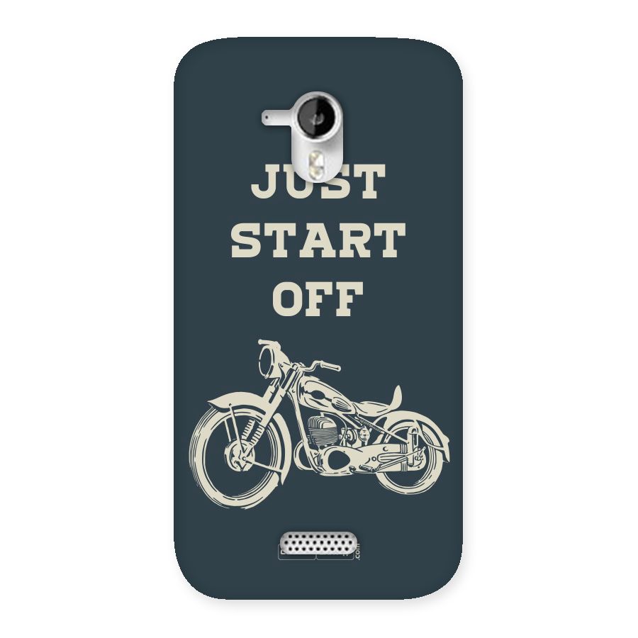 Just Start Off Back Case for Micromax Canvas HD A116