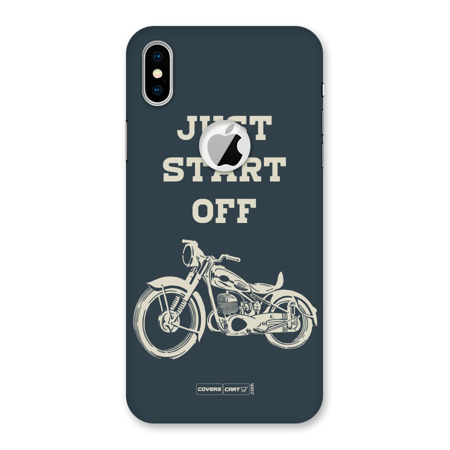 Just Start Off Back Case for iPhone XS Logo Cut