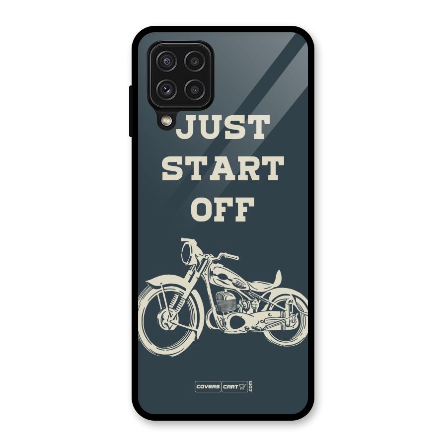 Just Start Off Glass Back Case for Galaxy A22 4G