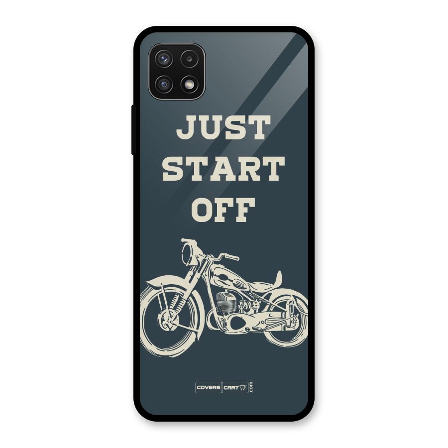 Just Start Off Glass Back Case for Galaxy A22 5G