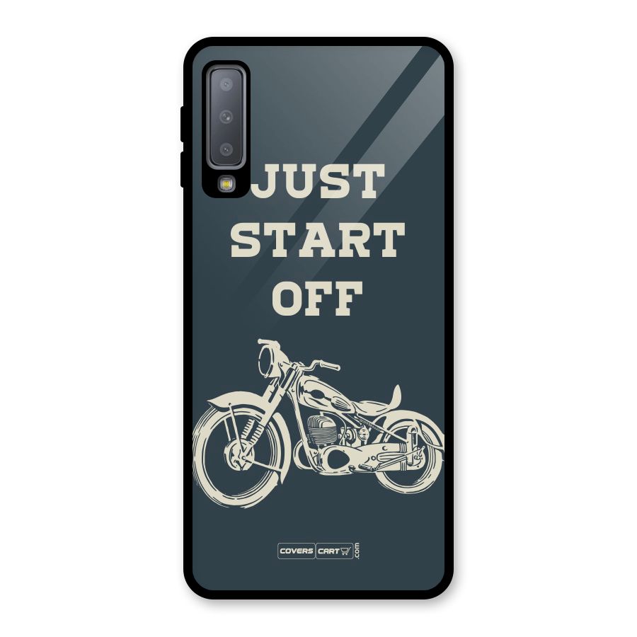 Just Start Off Glass Back Case for Galaxy A7 (2018)