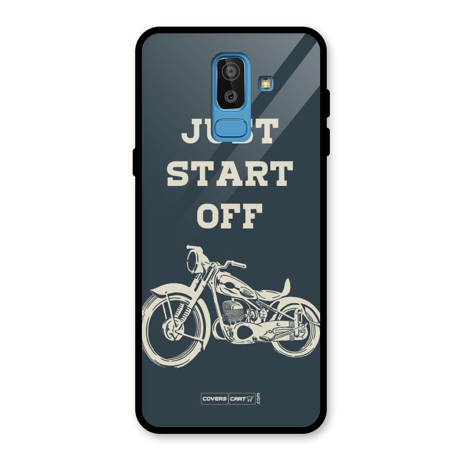Just Start Off Glass Back Case for Galaxy J8