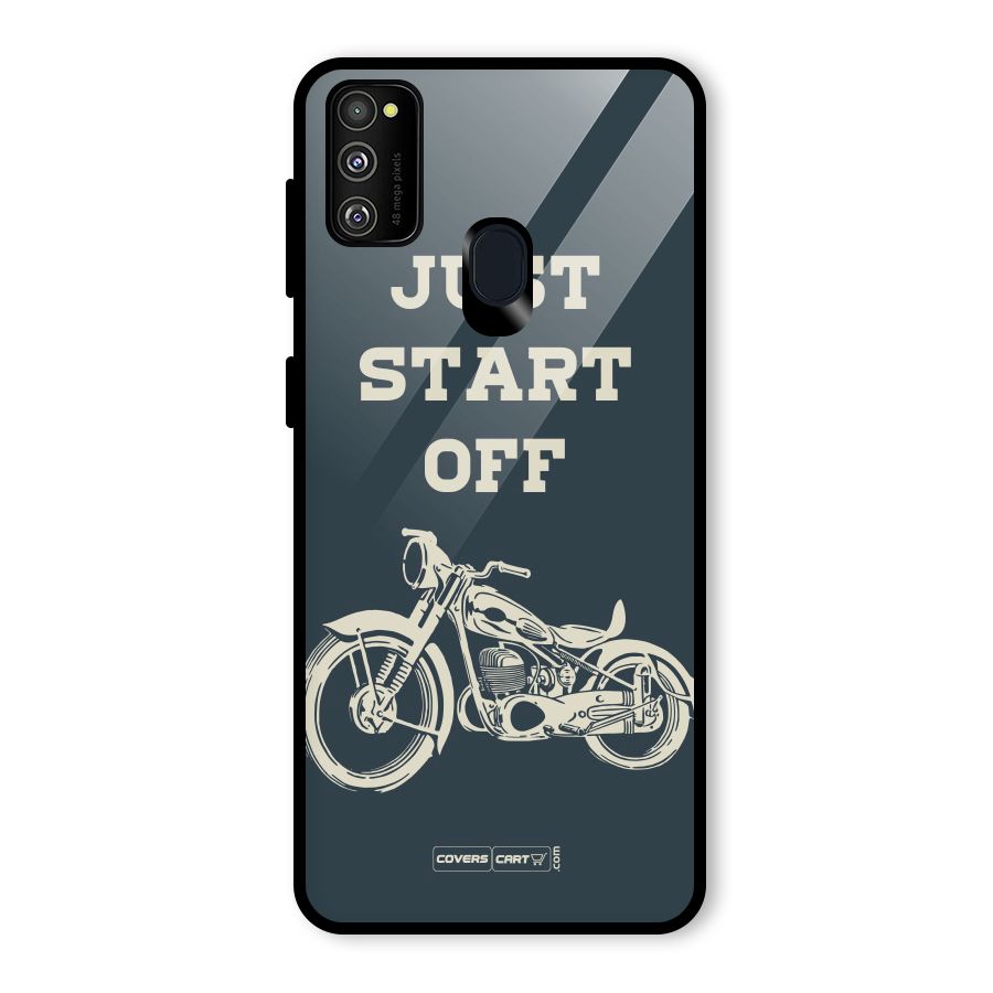 Just Start Off Glass Back Case for Galaxy M30s