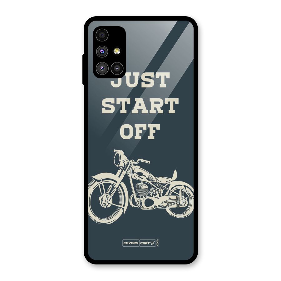 Just Start Off Glass Back Case for Galaxy M51