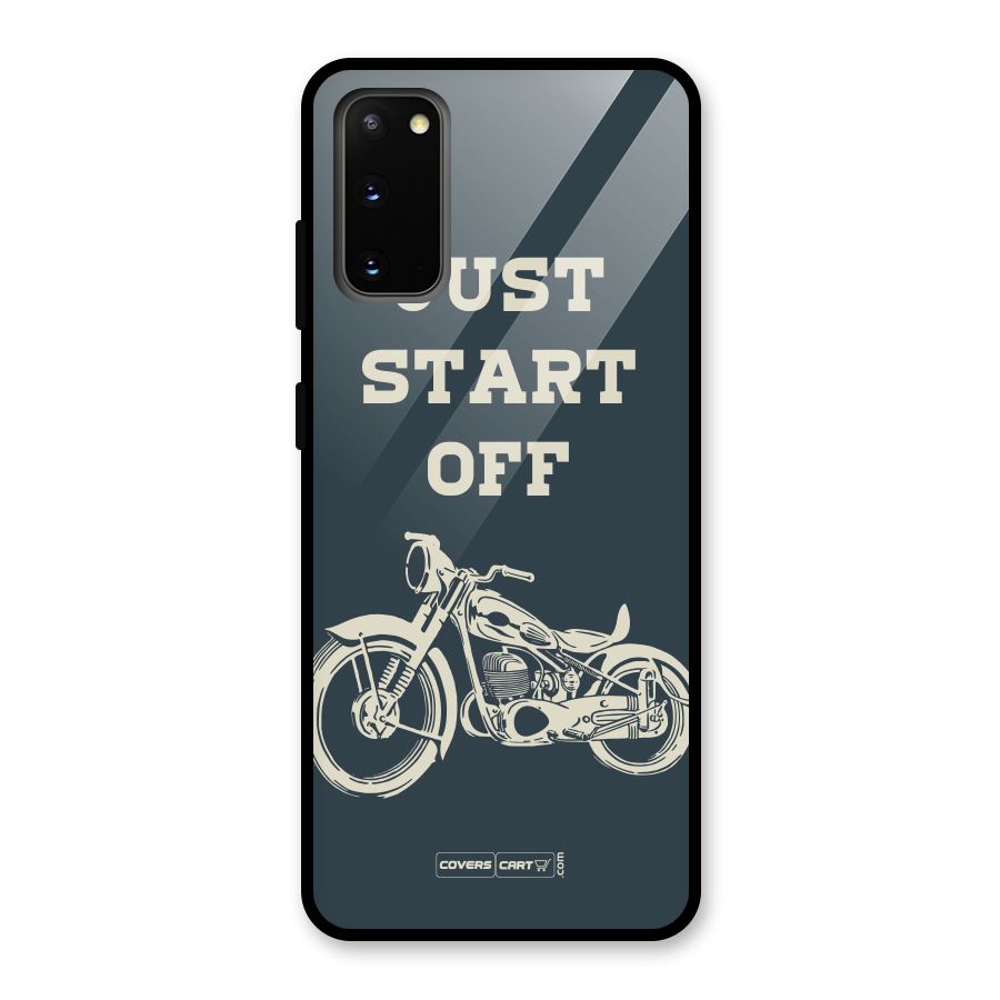 Just Start Off Glass Back Case for Galaxy S20