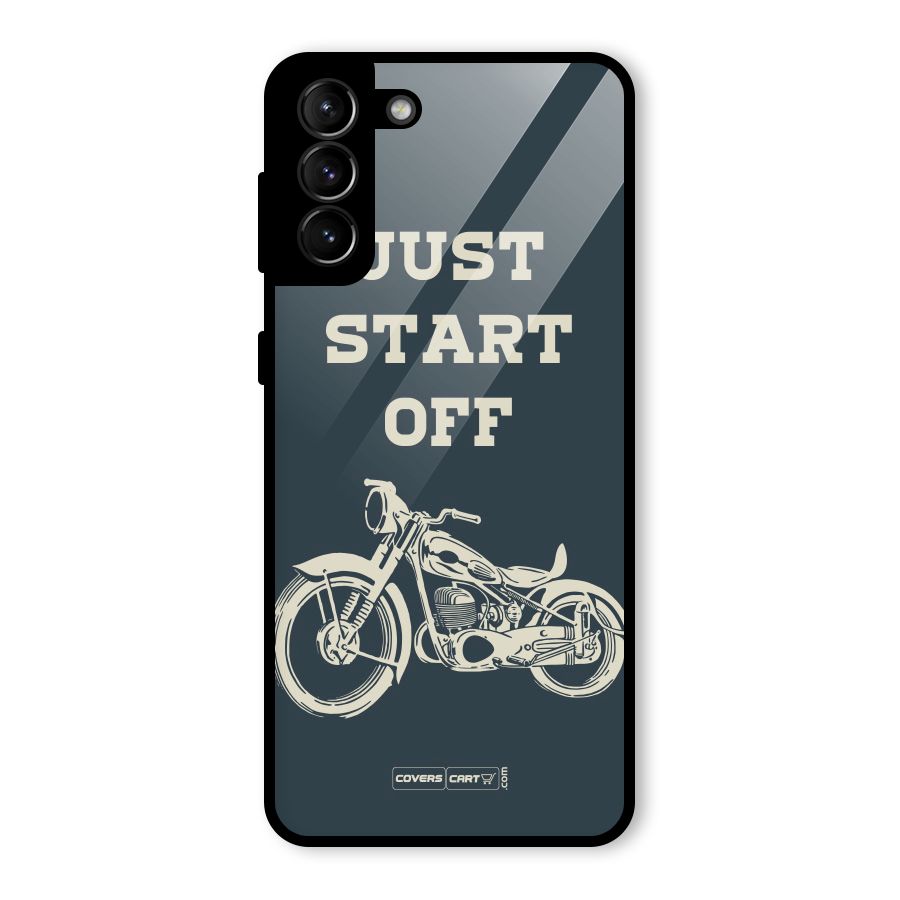 Just Start Off Glass Back Case for Galaxy S21 Plus