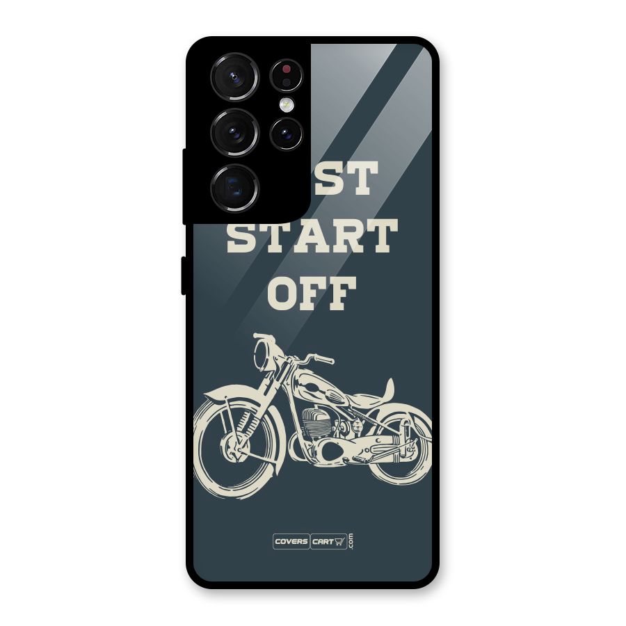 Just Start Off Glass Back Case for Galaxy S21 Ultra 5G
