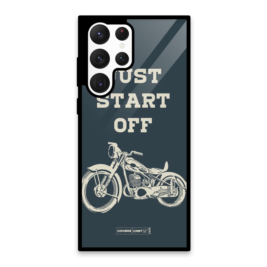 Just Start Off Glass Back Case for Galaxy S22 Ultra 5G