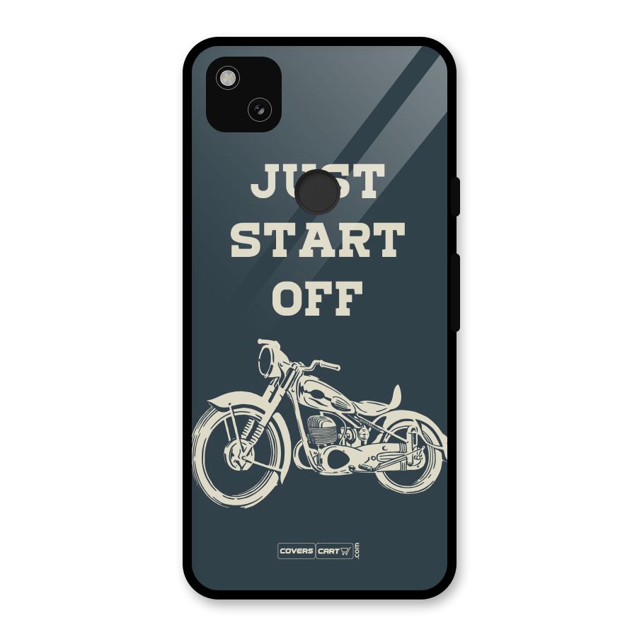 Just Start Off Glass Back Case for Google Pixel 4a