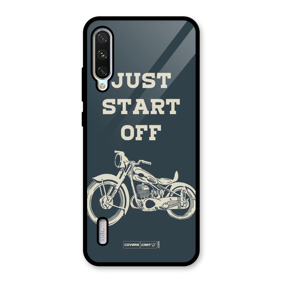 Just Start Off Glass Back Case for Mi A3
