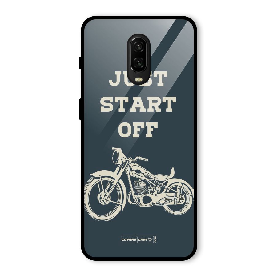 Just Start Off Glass Back Case for OnePlus 6T