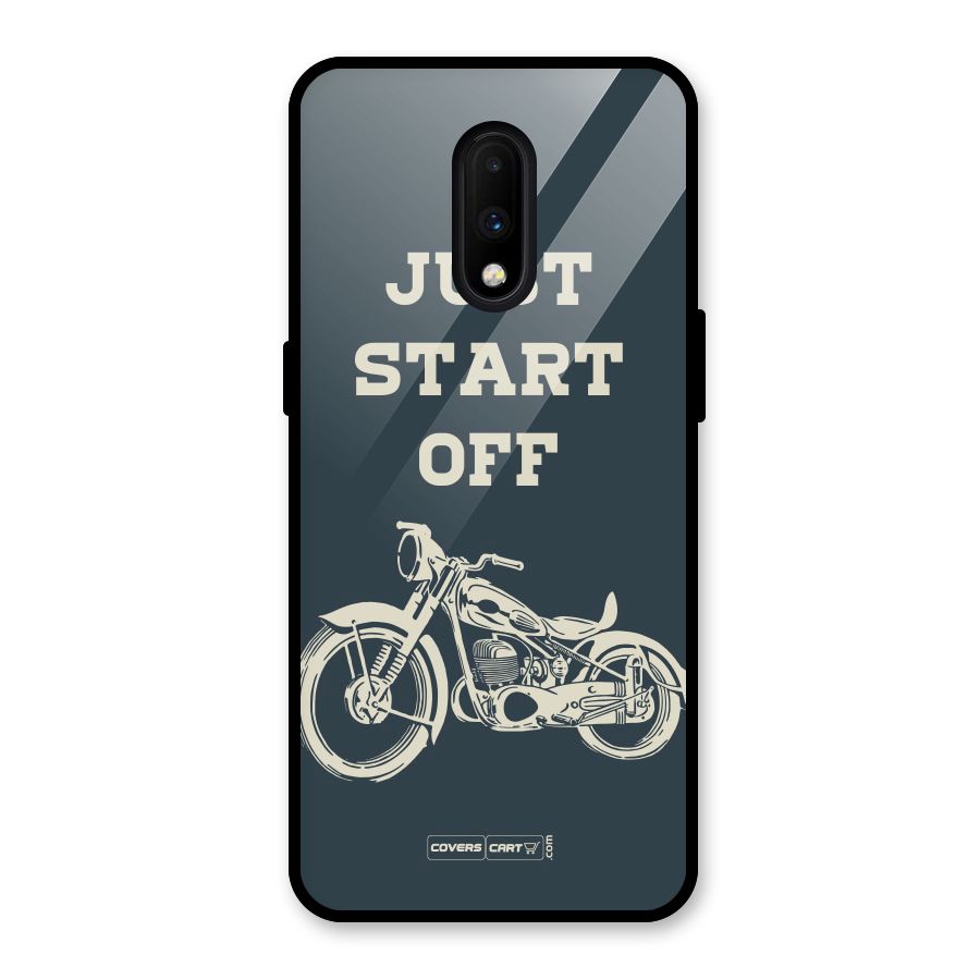 Just Start Off Glass Back Case for OnePlus 7