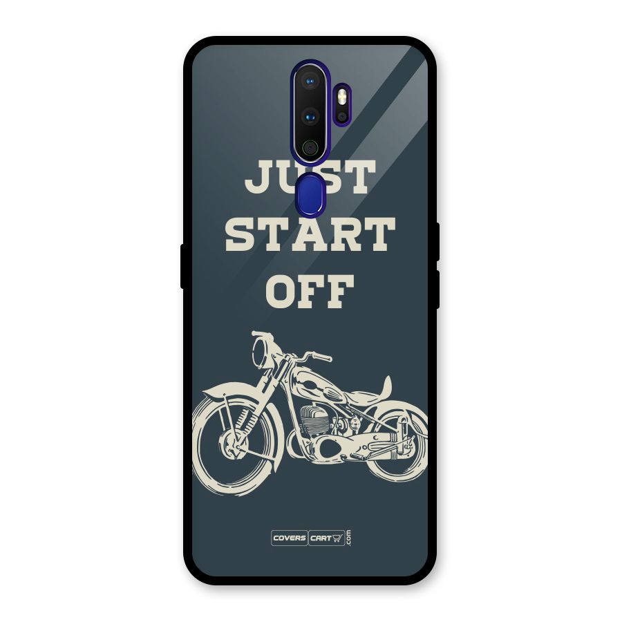 Just Start Off Glass Back Case for Oppo A9 (2020)
