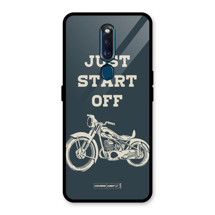 Just Start Off Glass Back Case for Oppo F11 Pro