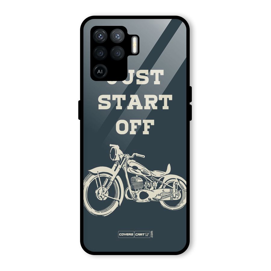 Just Start Off Glass Back Case for Oppo F19 Pro