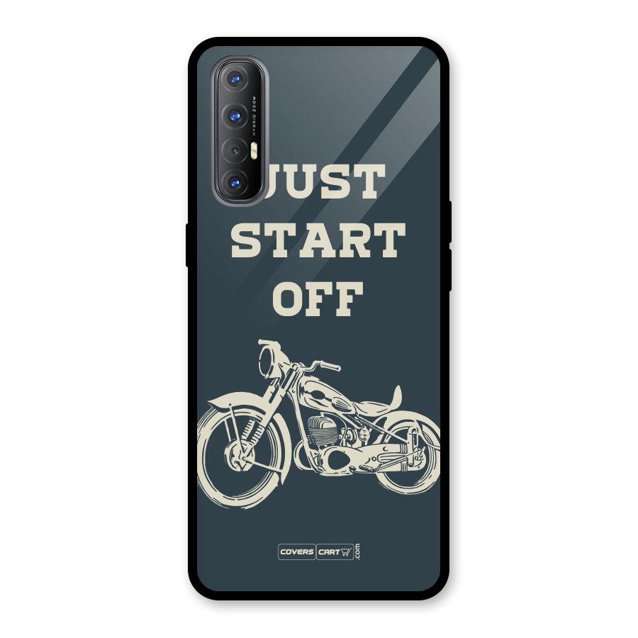 Just Start Off Glass Back Case for Oppo Reno3 Pro