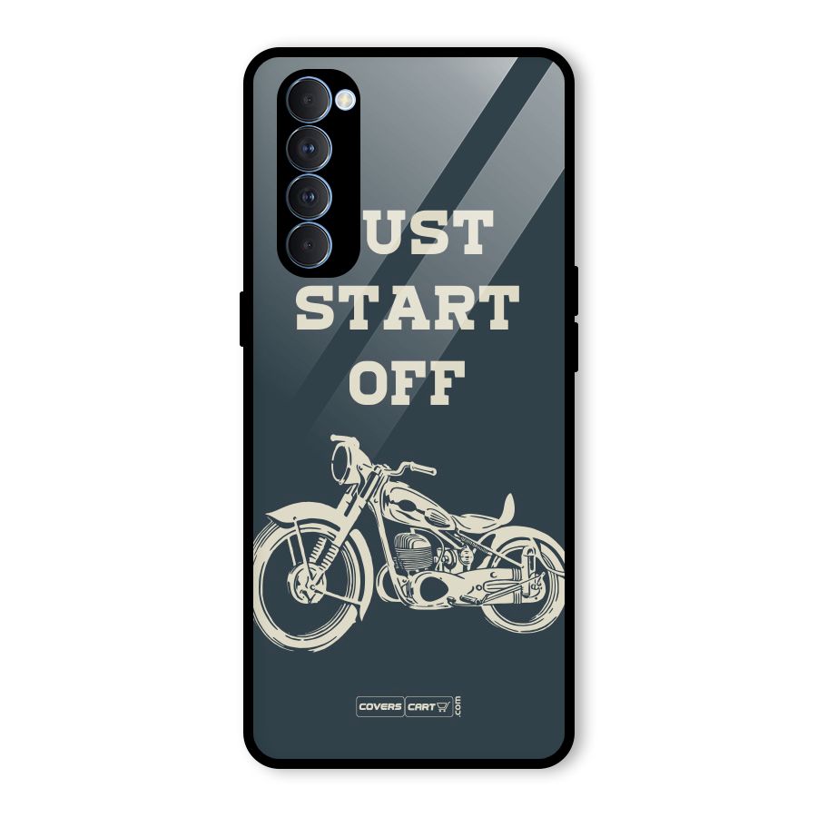 Just Start Off Glass Back Case for Oppo Reno4 Pro