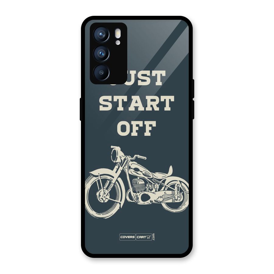 Just Start Off Glass Back Case for Oppo Reno6 5G