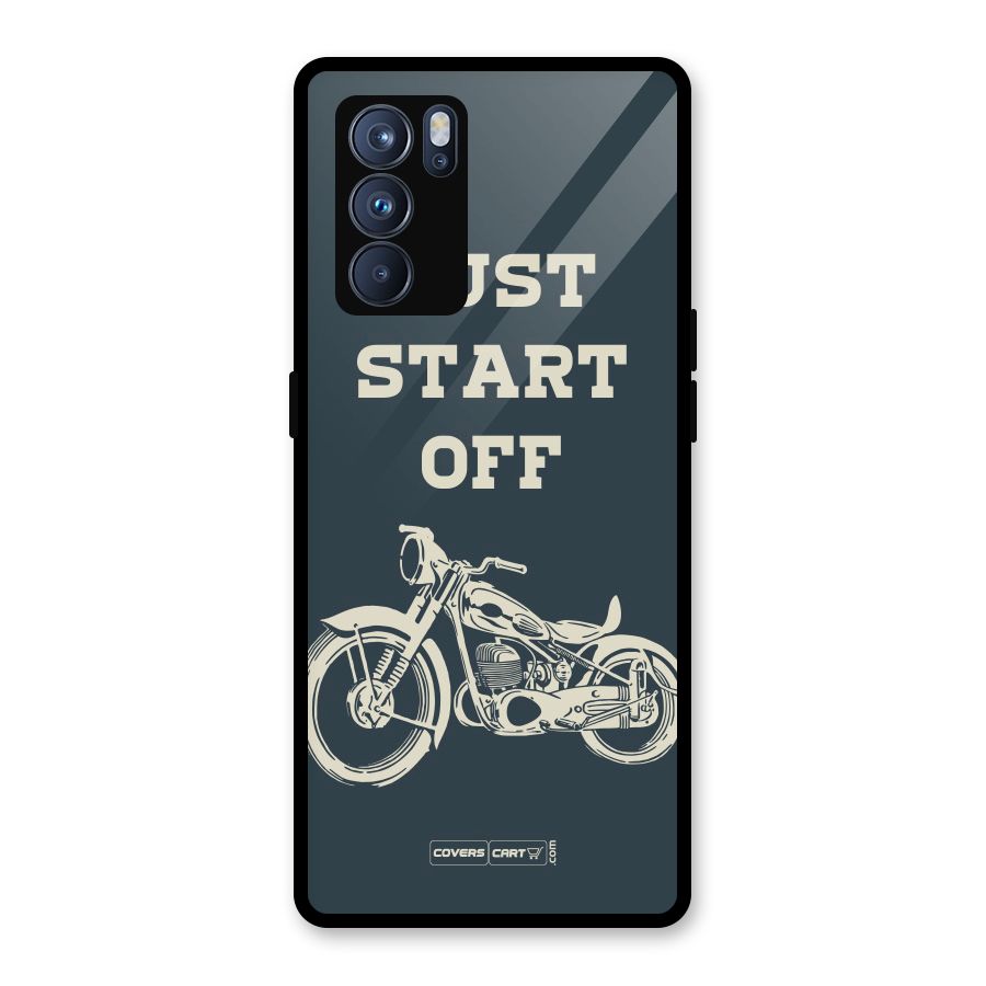 Just Start Off Glass Back Case for Oppo Reno6 Pro 5G