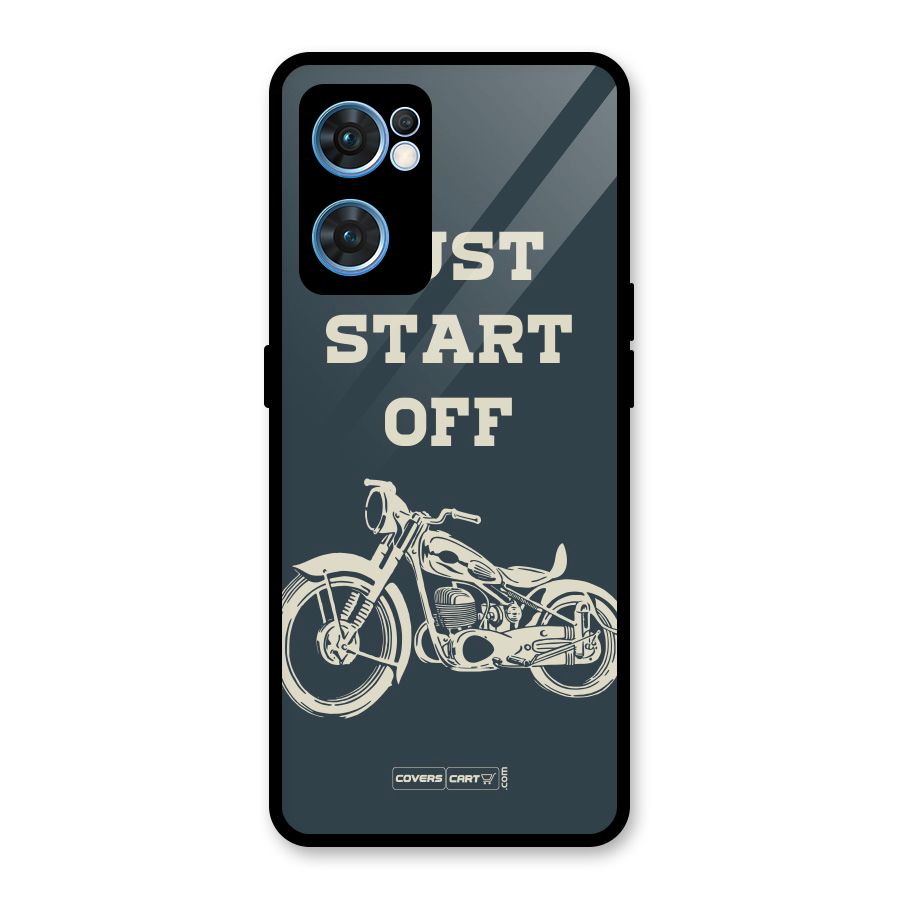 Just Start Off Glass Back Case for Oppo Reno7 5G