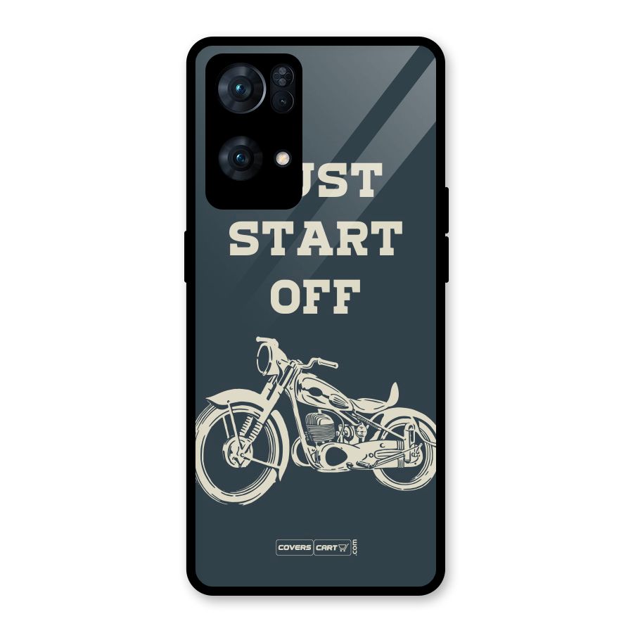 Just Start Off Glass Back Case for Oppo Reno7 Pro 5G