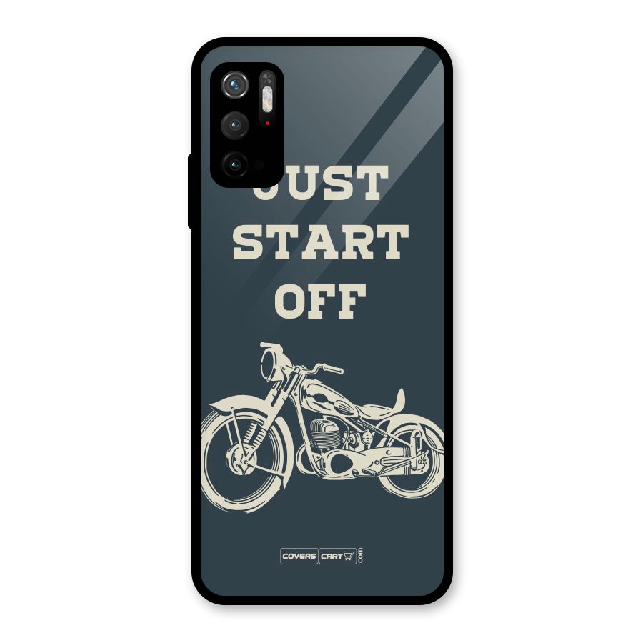Just Start Off Glass Back Case for Poco M3 Pro 5G